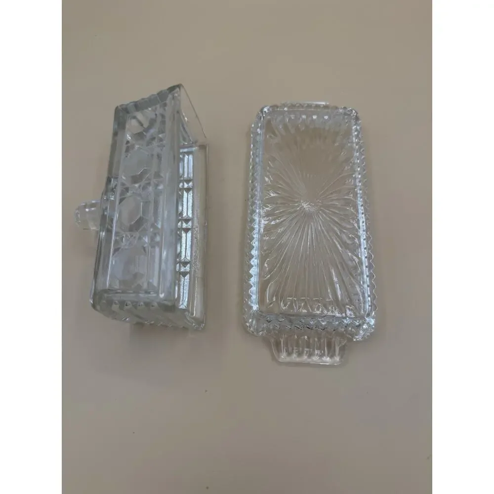 VTG Windsor Federal Cut Glass Covered Butter Dish EXCELLENT